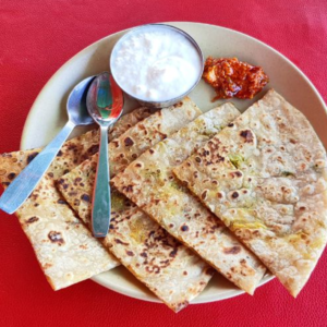 Paneer Paratha with Dahi