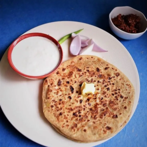 Pyaaz Paratha Dahi Pickle by Pavikash Restro